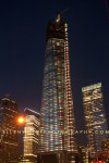 The Trade Center NYC with special colored lights for the 2012 holiday season